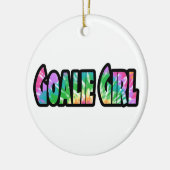 Hockey Goalie Meisje Tie Dye Keramisch Ornament (Links)