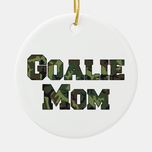 Hockey Goalie Moeder Camo Lettering Keramisch Ornament (Voorkant)