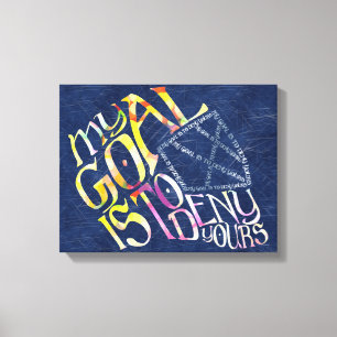 Hockey Goalie My Goal Typografie Canvas Afdruk