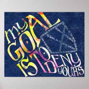 Hockey Goalie My Goal Typografie Poster