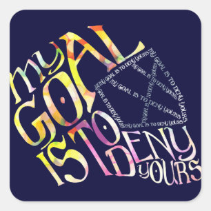 Hockey Goalie My Goal Typografie Vierkante Sticker