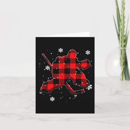 Hockey Goalie Plaid Christmas  Kaart (Voorkant)
