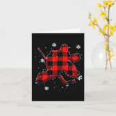Hockey Goalie Plaid Christmas  Kaart (Gele Bloem)