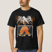 Hockey Goalie Pompoen Halloween IJshockey Speler T-shirt (Voorkant)