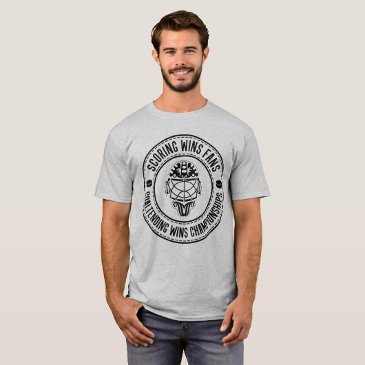 Hockey Goalie Shirsey met achtergronddruk T-shirt (Voorkant volledig)