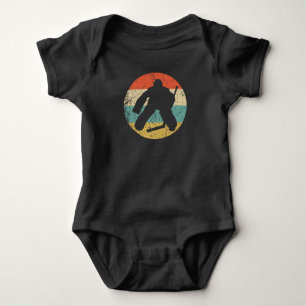Hockey Goalie Silhouette Retro Hockey Romper