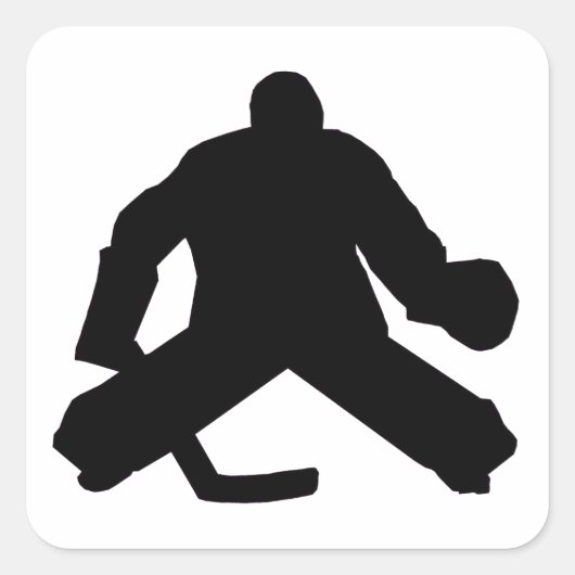 Hockey Goalie Silhouette Vierkante Sticker (Voorkant)