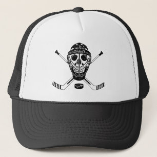 Hockey Goalie Skull en Sticks Trucker Hat Pet