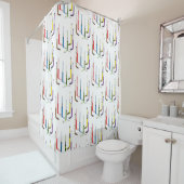 Hockey Goalie Sticks Colorful Shower Curtain Douchegordijn (In situ)
