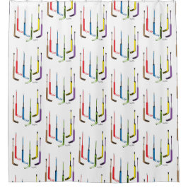 Hockey Goalie Sticks Colorful Shower Curtain Douchegordijn
