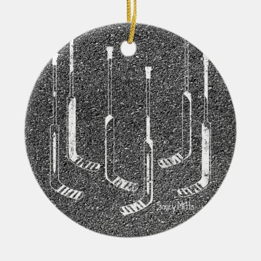 Hockey Goalie Sticks Keramisch Ornament (Voorkant)