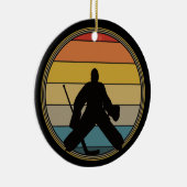 Hockey Goalie Sunset Silhouette Keramisch Ornament (Rechts)