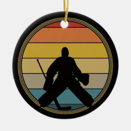 Hockey Goalie Sunset Silhouette Keramisch Ornament