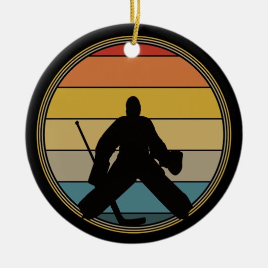 Hockey Goalie Sunset Silhouette Keramisch Ornament (Voorkant)