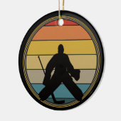 Hockey Goalie Sunset Silhouette Keramisch Ornament (Links)