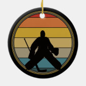 Hockey Goalie Sunset Silhouette Keramisch Ornament (Achterkant)