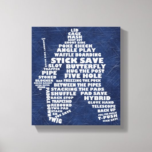Hockey Goalie Text Art Canvas Print (Voorkant)
