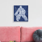 Hockey Goalie Text Art Canvas Print (Insitu (Woonkamer))