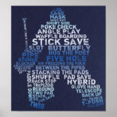Hockey Goalie Text Art Poster (Voorkant)