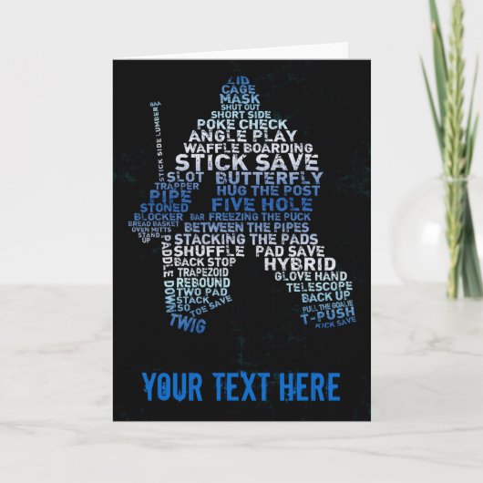 Hockey Goalie Text Art Wenskaart Kaart (Voorkant)