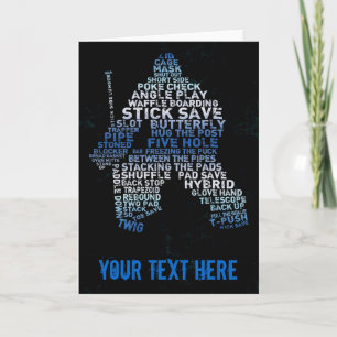 Hockey Goalie Text Art Wenskaart Kaart