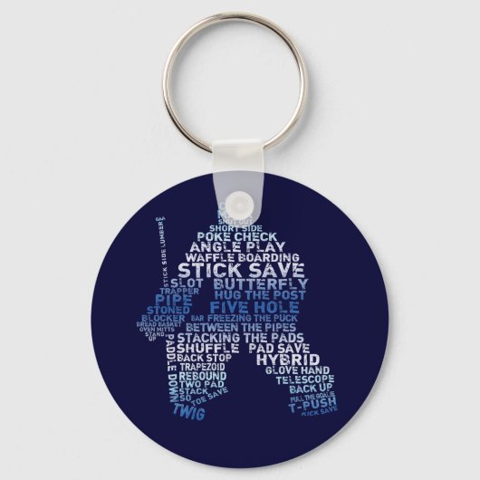 Hockey Goalie Text Keyring Sleutelhanger (Voorkant)