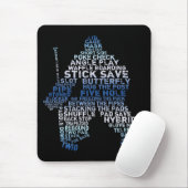 Hockey Goalie Text Mousepad Muismat (Met muis)