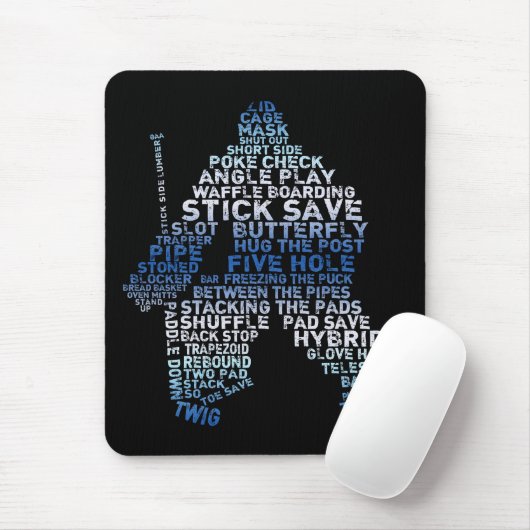 Hockey Goalie Text Mousepad Muismat (Met muis)