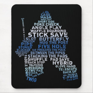 Hockey Goalie Text Mousepad Muismat