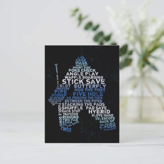 Hockey Goalie Text Post Kaart (Staand voorkant)