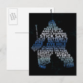 Hockey Goalie Text Post Kaart (Voorkant / Achterkant)