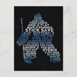 Hockey Goalie Text Post Kaart
