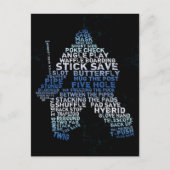 Hockey Goalie Text Post Kaart (Voorkant)