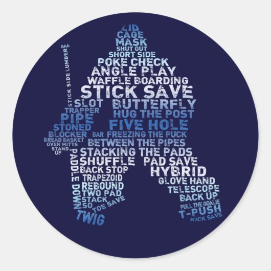 Hockey Goalie Text Stickers (Voorkant)
