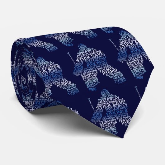 Hockey Goalie Text Stropdas (Opgerold)