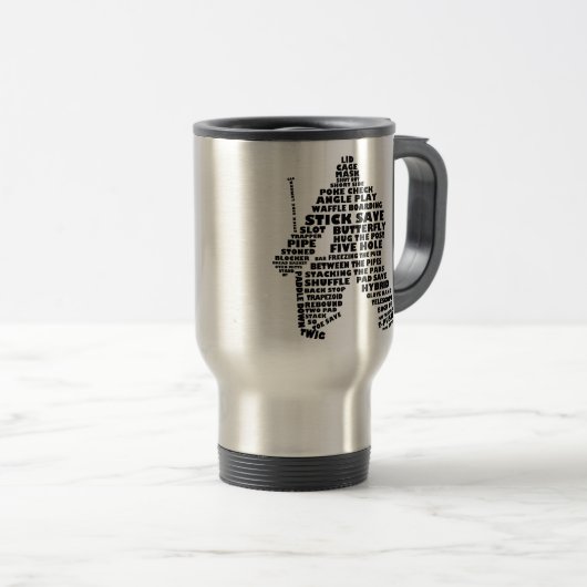 Hockey Goalie Text Travel Mug Reisbeker (Voorkant rechts)