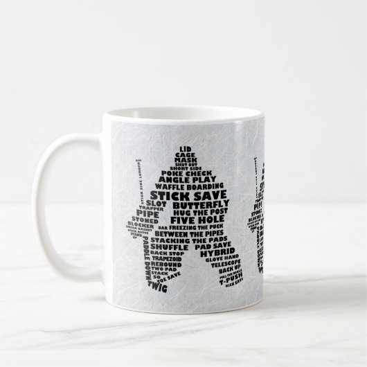 Hockey Goalie Typografie Mok (Links)