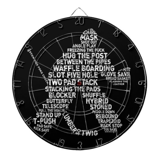 Hockey Goalie Typography Art Board Dartbord (Voorkant)