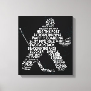 Hockey Goalie Typography Art Canvas Print
