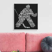 Hockey Goalie Typography Art Canvas Print (Insitu (Woonkamer))