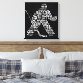 Hockey Goalie Typography Art Canvas Print (Insitu (Slaapkamer))