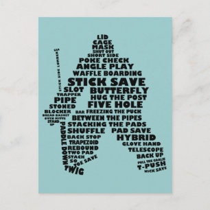 Hockey Goalie Typography Briefkaart