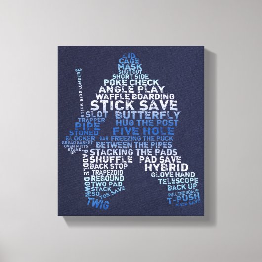 Hockey Goalie Typography Canvas Print (Voorkant)