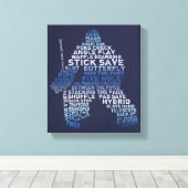 Hockey Goalie Typography Canvas Print (Insitu (Houten vloer))