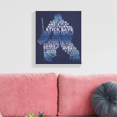 Hockey Goalie Typography Canvas Print (Insitu (Woonkamer))