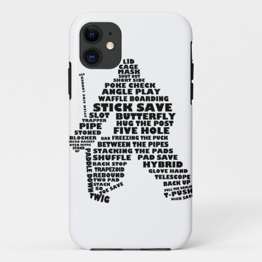 Hockey Goalie Typography Cell Phone Case (Achterkant)