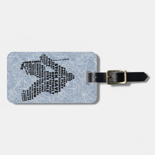 Hockey Goalie Typography Custom Bagagelabel (Voorkant horizontaal)