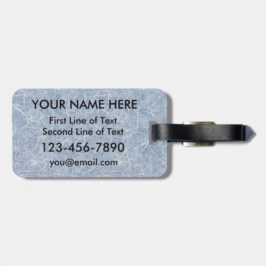 Hockey Goalie Typography Custom Bagagelabel (Achterkant horizontaal)