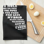 Hockey Goalie Typography Kitchen Towel Theedoek (Quarter Fold)
