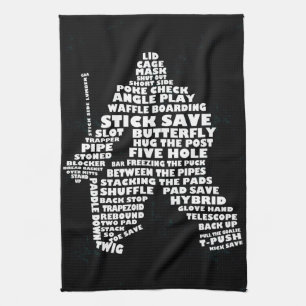 Hockey Goalie Typography Kitchen Towel Theedoek